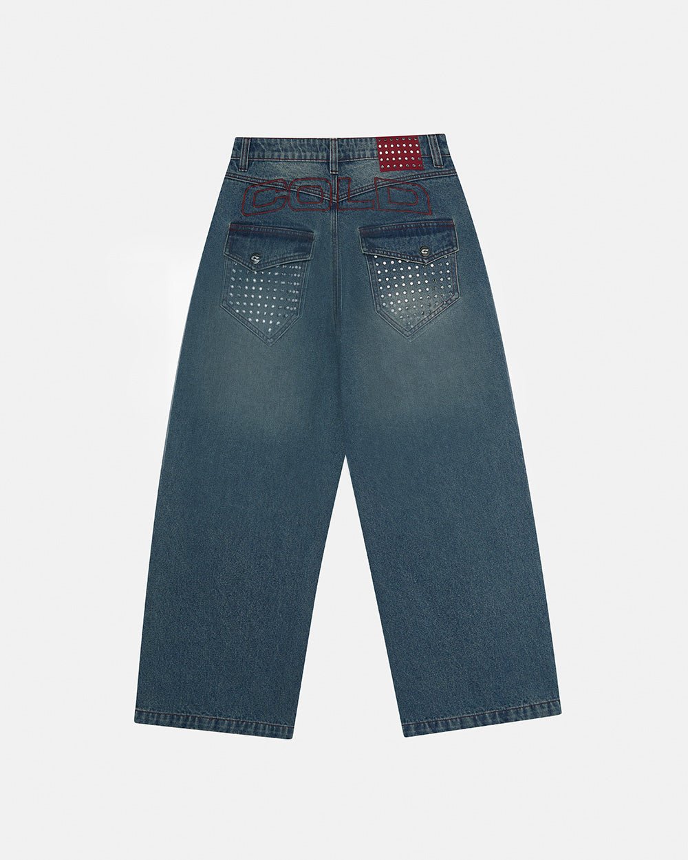 STUDS PANTS LIGHT BLUE DENIM - Cold Culture