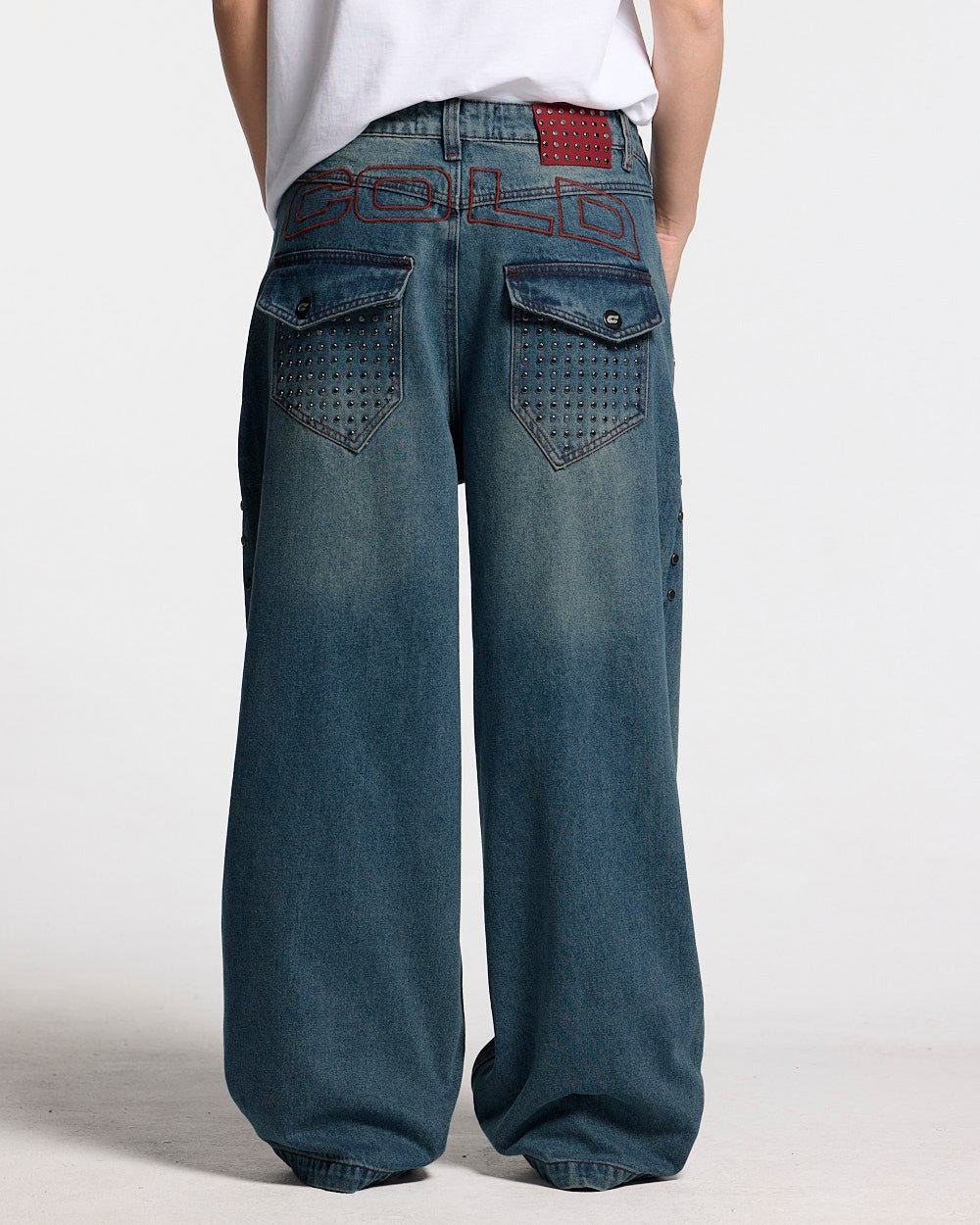 STUDS PANTS LIGHT BLUE DENIM - Cold Culture #woman