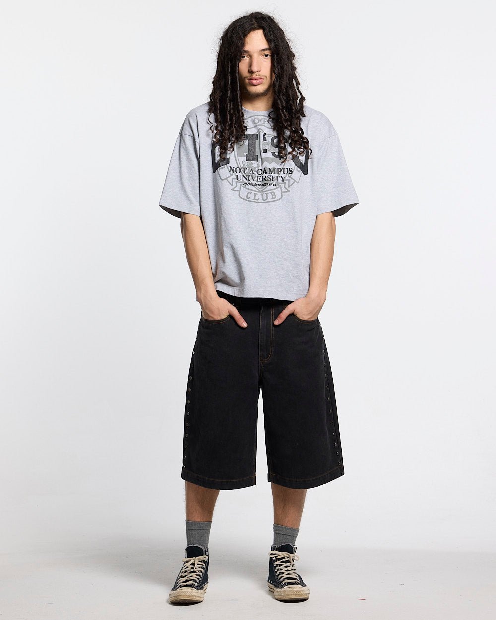 STUDS SHORT BLACK - Cold Culture