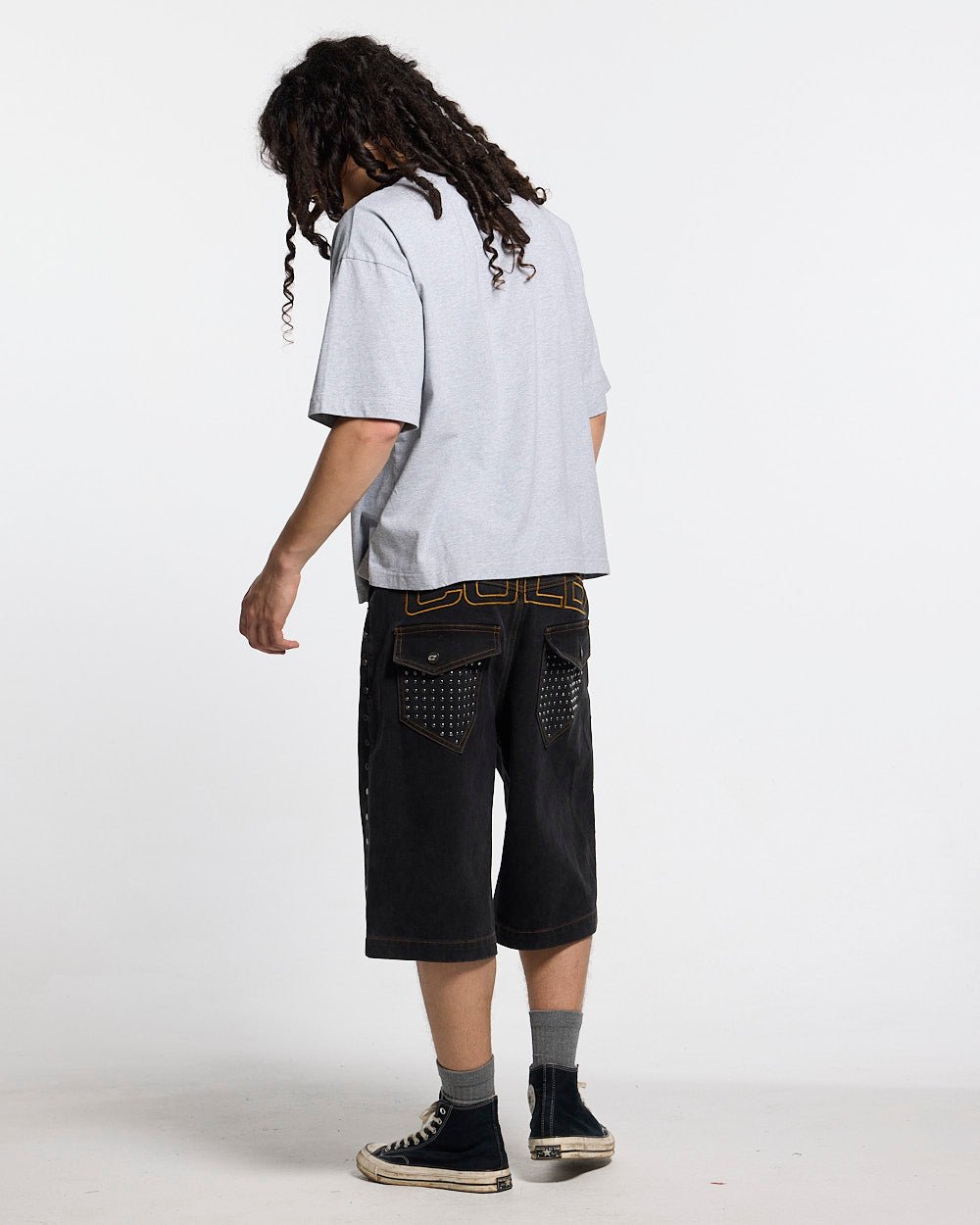 STUDS SHORT BLACK - Cold Culture