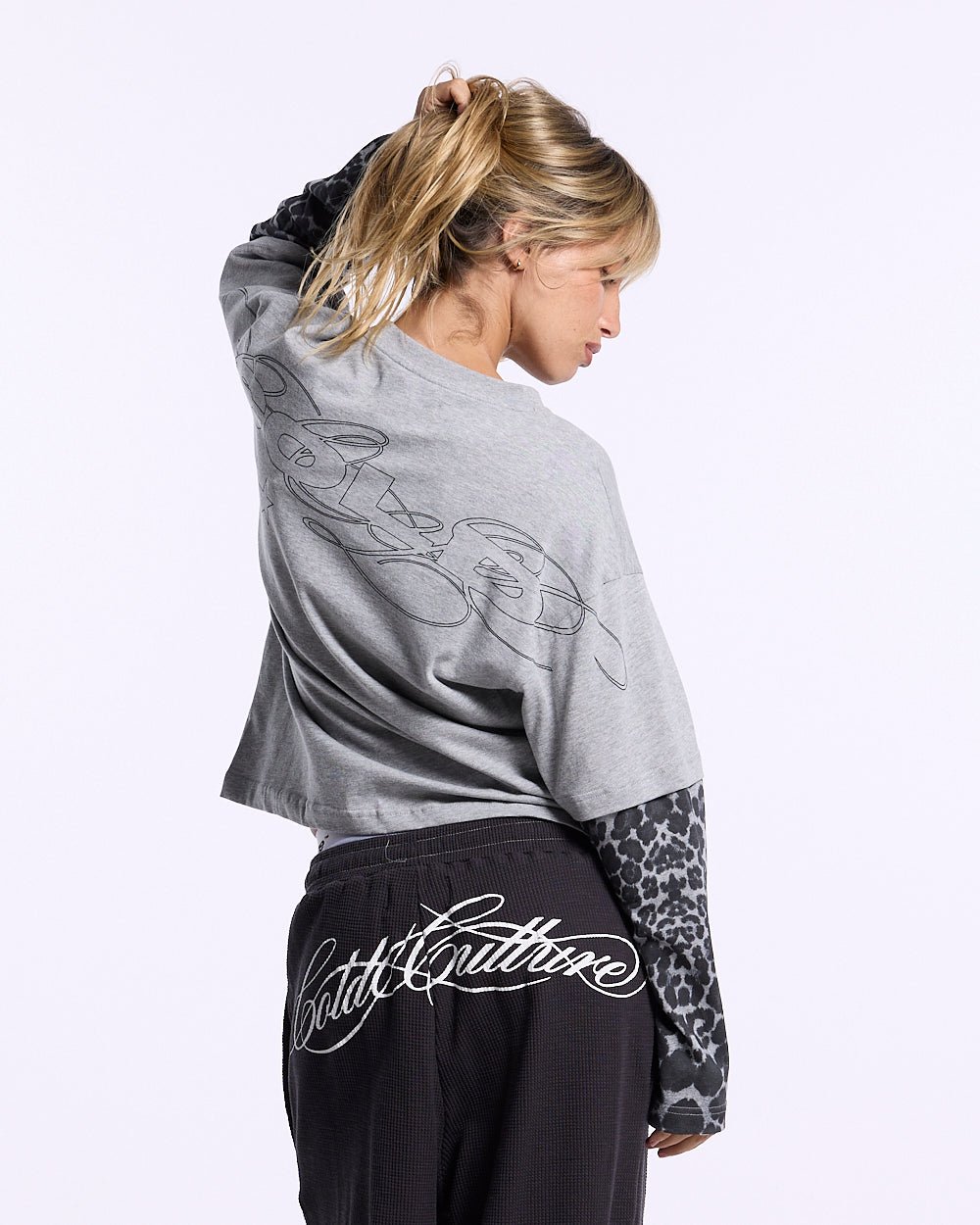 TABBY DOUBLE LONGSLEEVE TEE HEATHER GREY - Cold Culture