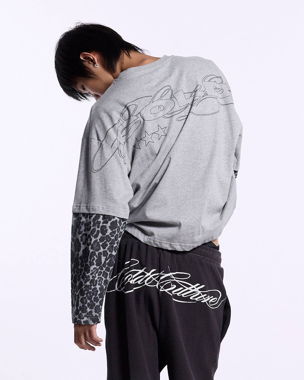 TABBY DOUBLE LONGSLEEVE TEE HEATHER GREY - Cold Culture