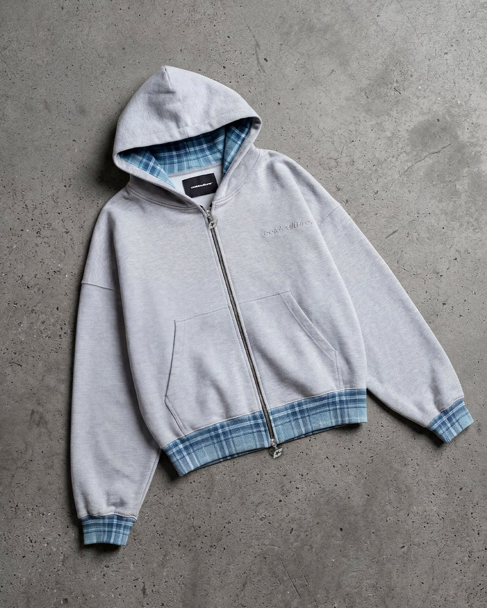 TAKE A PEAK ZIP HOODIE HEATHER GREY - Cold Culture