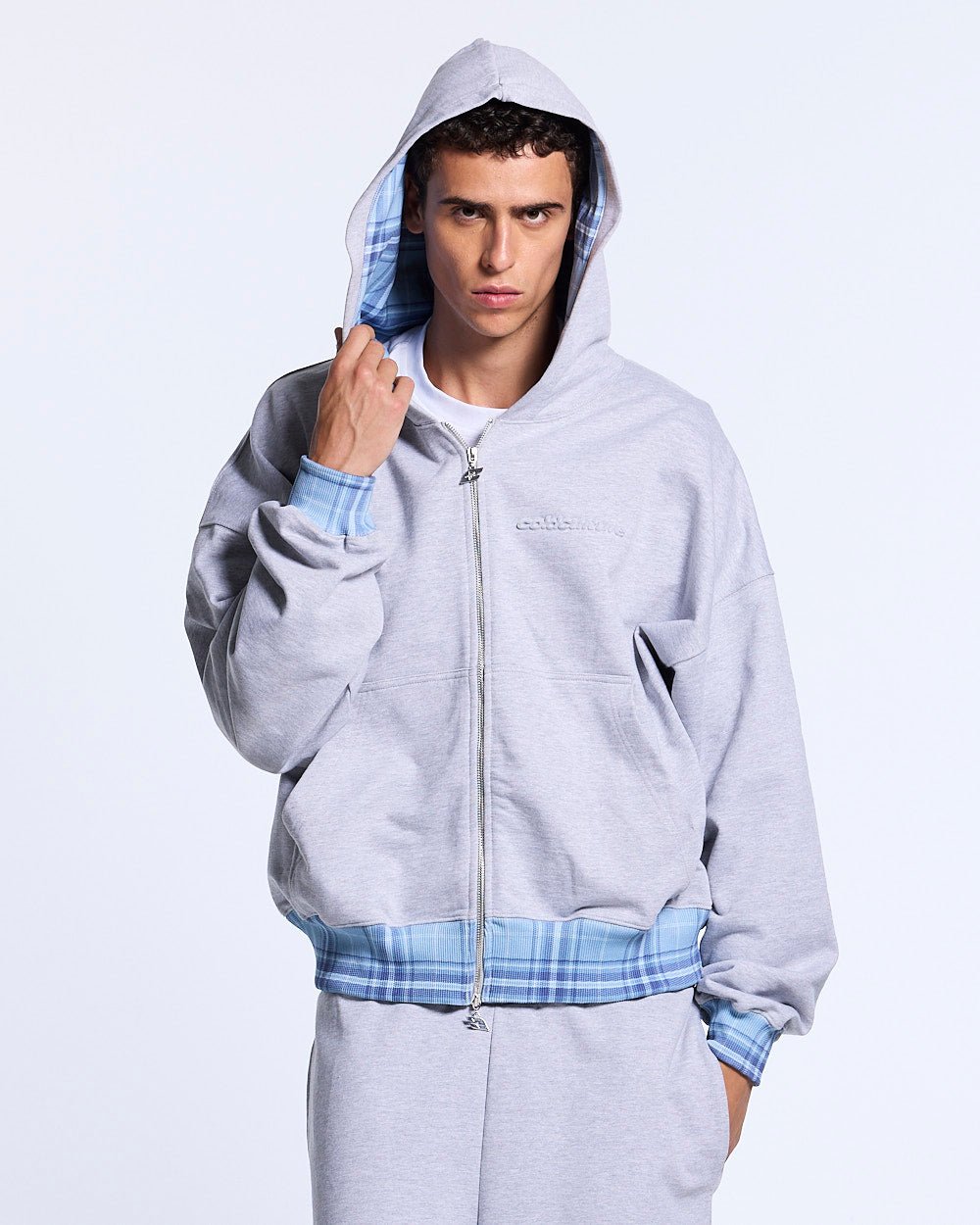 TAKE A PEAK ZIP HOODIE HEATHER GREY - Cold Culture