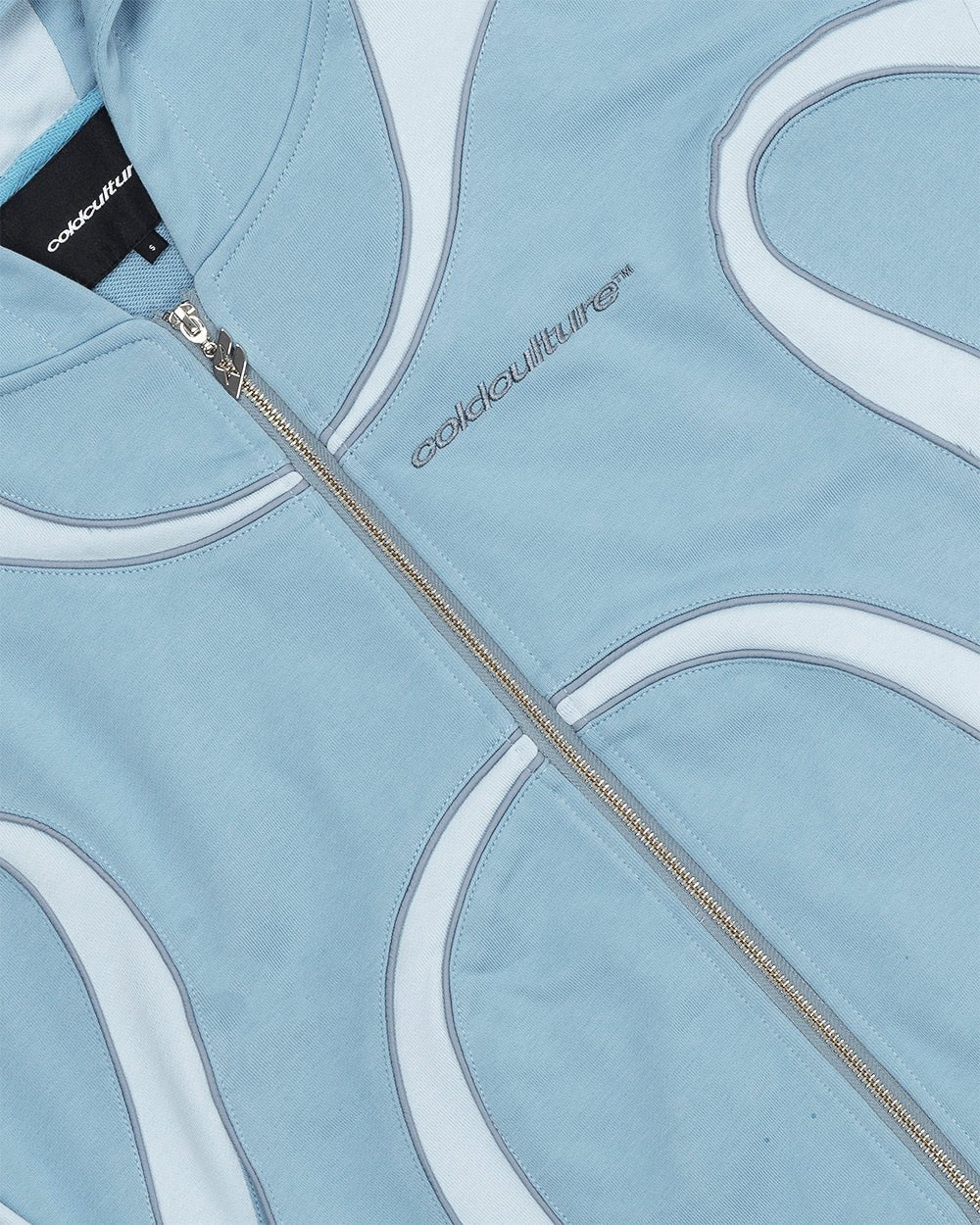 TAKE OFF FLEECE ZIP HOODIE LIGHT BLUE - Cold Culture