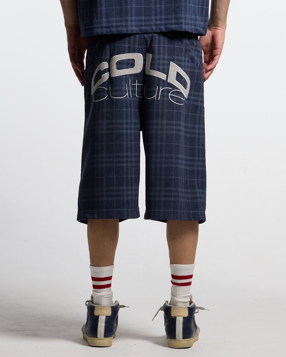 TARTAN CLUB SHORTS NAVY - Cold Culture #man