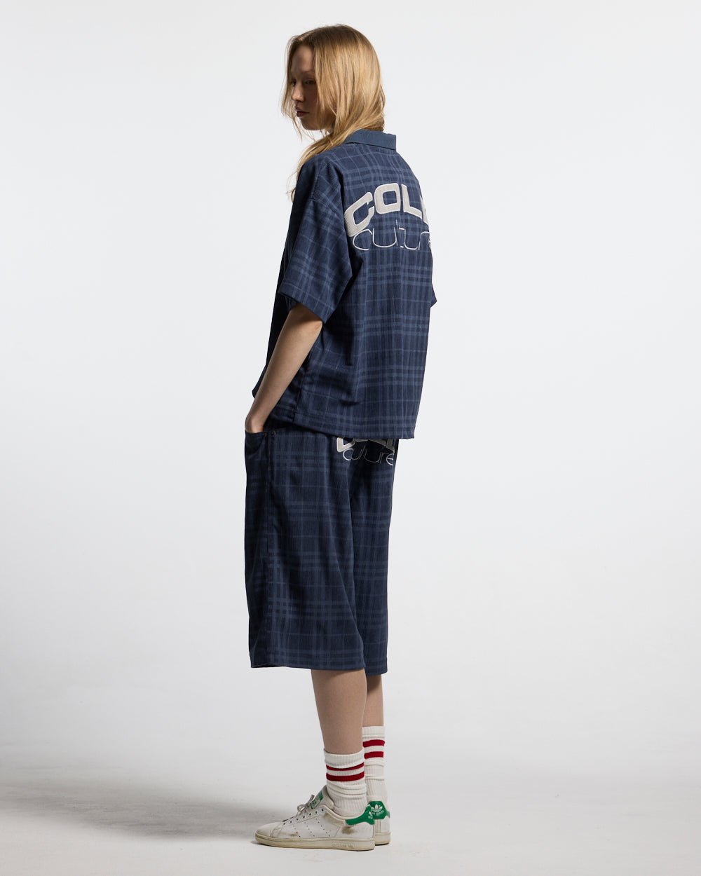 TARTAN CLUB SHORTS NAVY - Cold Culture #woman