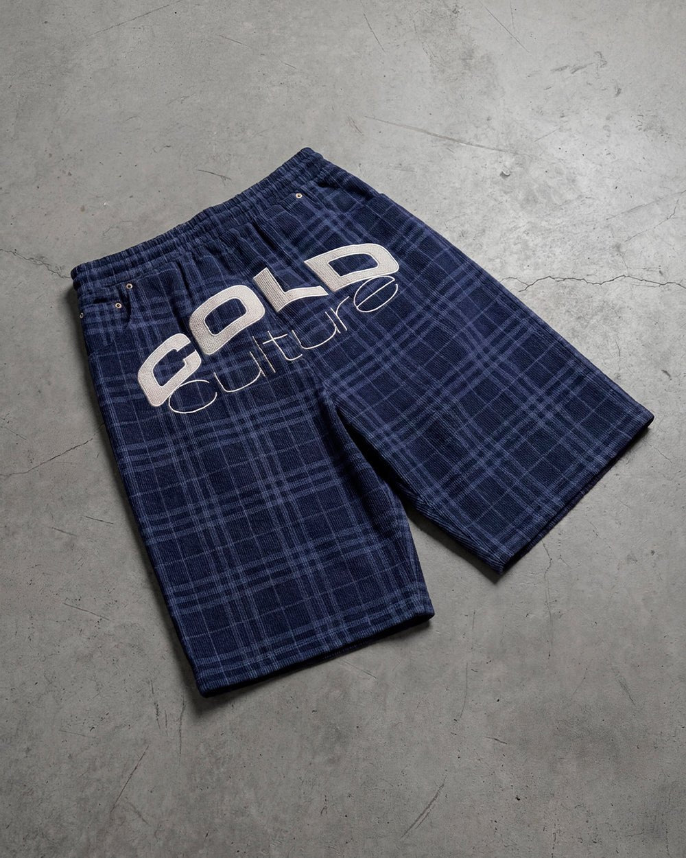 TARTAN CLUB SHORTS NAVY - Cold Culture
