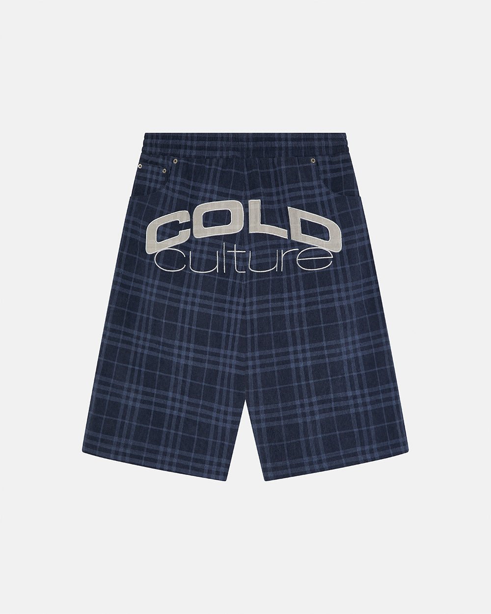TARTAN CLUB SHORTS NAVY - Cold Culture