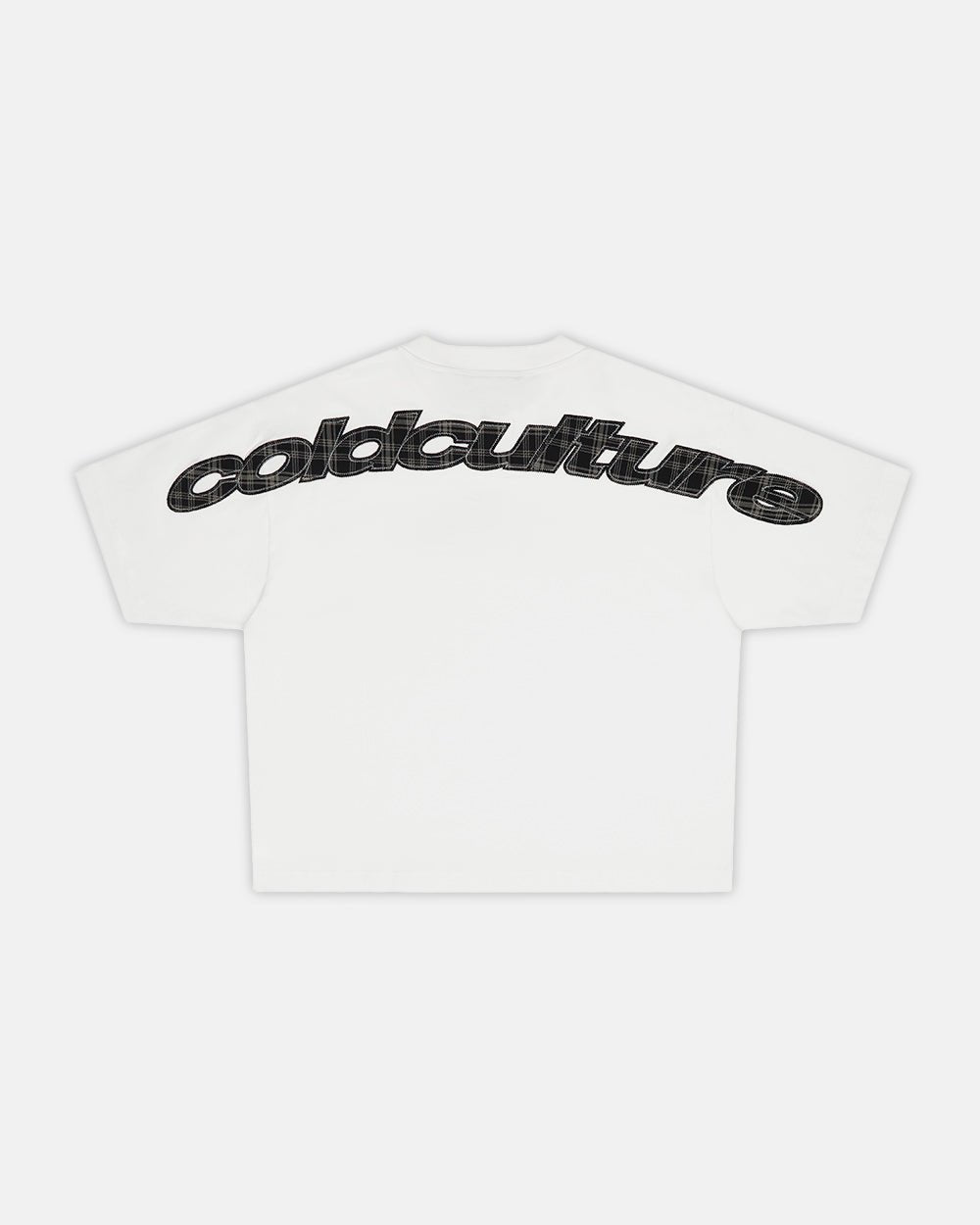 TARTAN CURVED TEE WHITE - Cold Culture