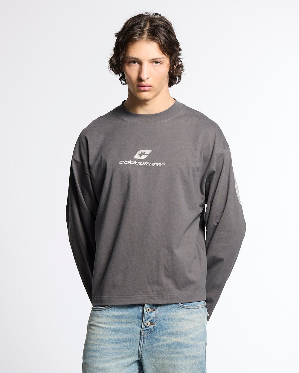 TARTAN DISTRESS CURVED LONGSLEEVE BLACK - Cold Culture