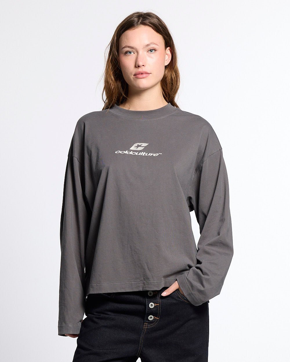 TARTAN DISTRESS CURVED LONGSLEEVE BLACK - Cold Culture