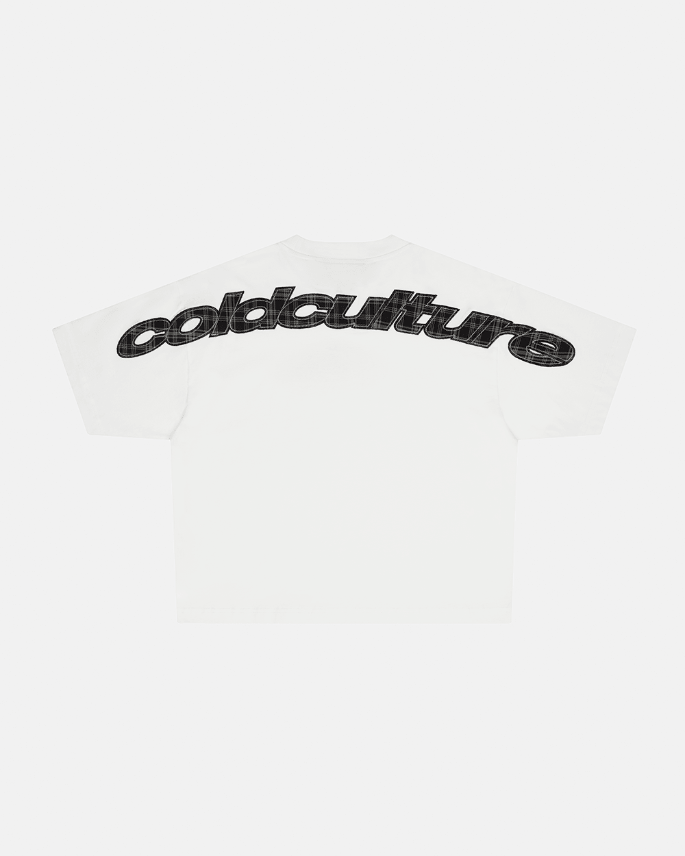 TARTAN DISTRESS CURVED TEE WHITE - Cold Culture