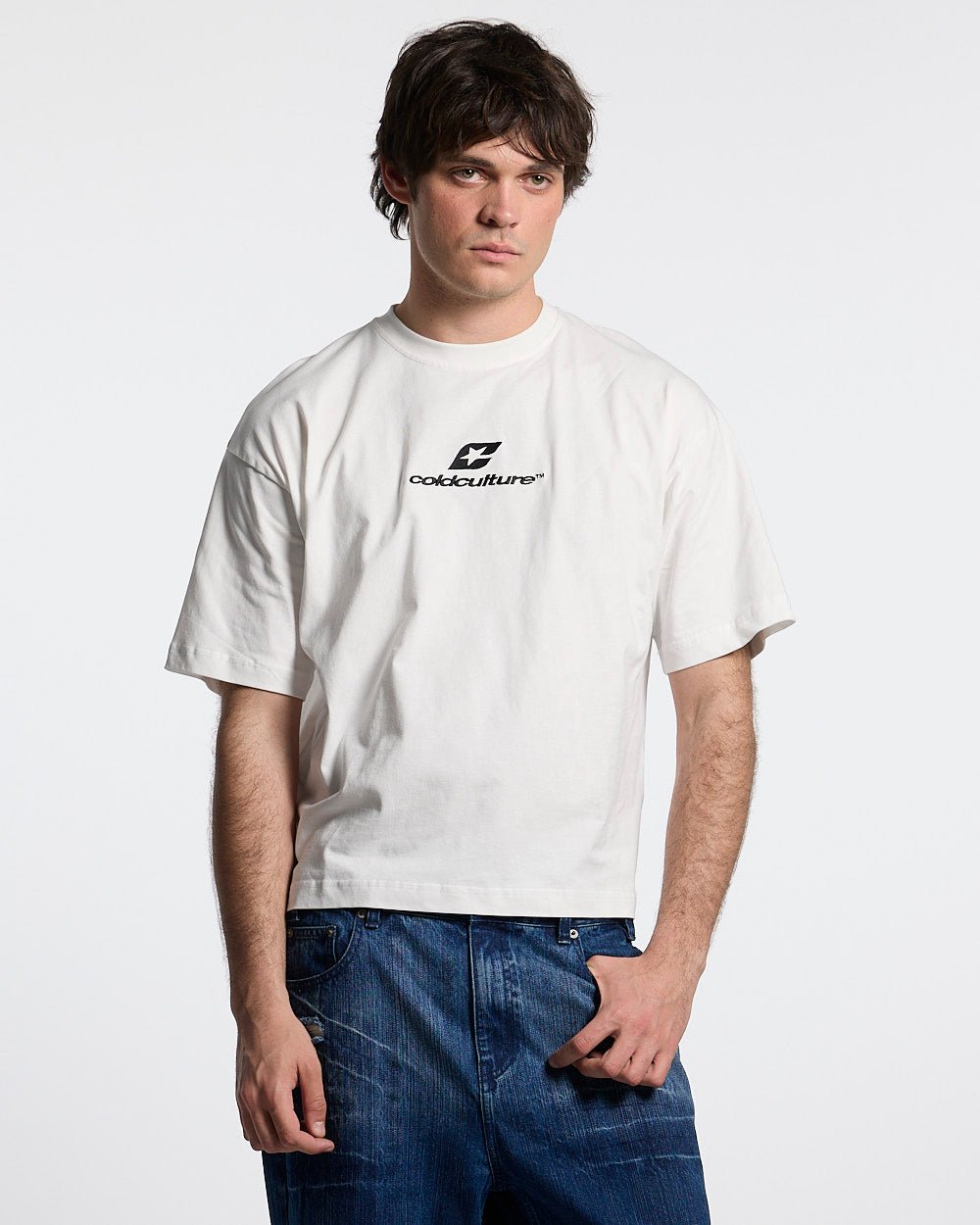 TARTAN DISTRESS CURVED TEE WHITE - Cold Culture