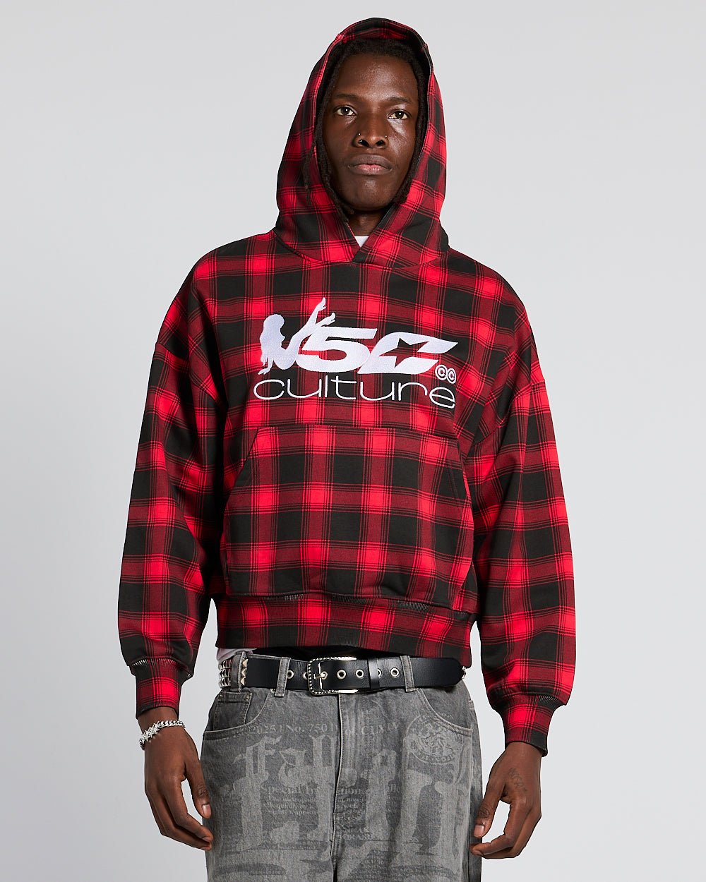 TARTAN HOODIE RED - Cold Culture