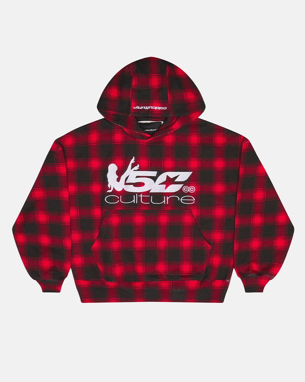 TARTAN HOODIE RED - Cold Culture