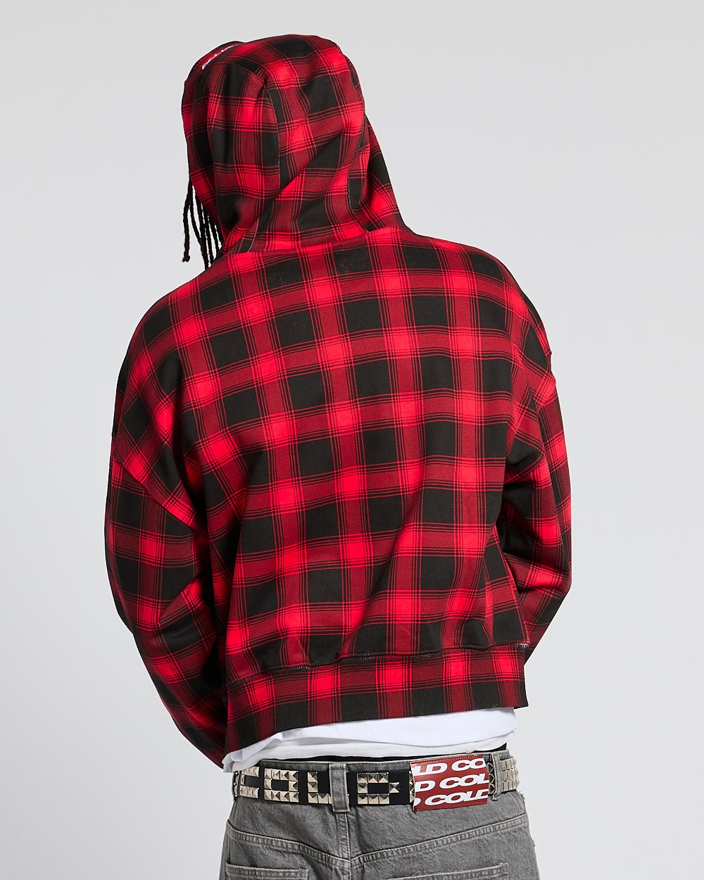 TARTAN HOODIE RED - Cold Culture