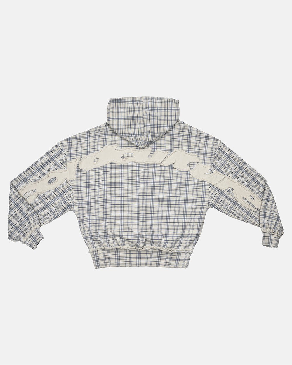 TARTAN HOODIE WHITE & MIX OF BLUES - Cold Culture