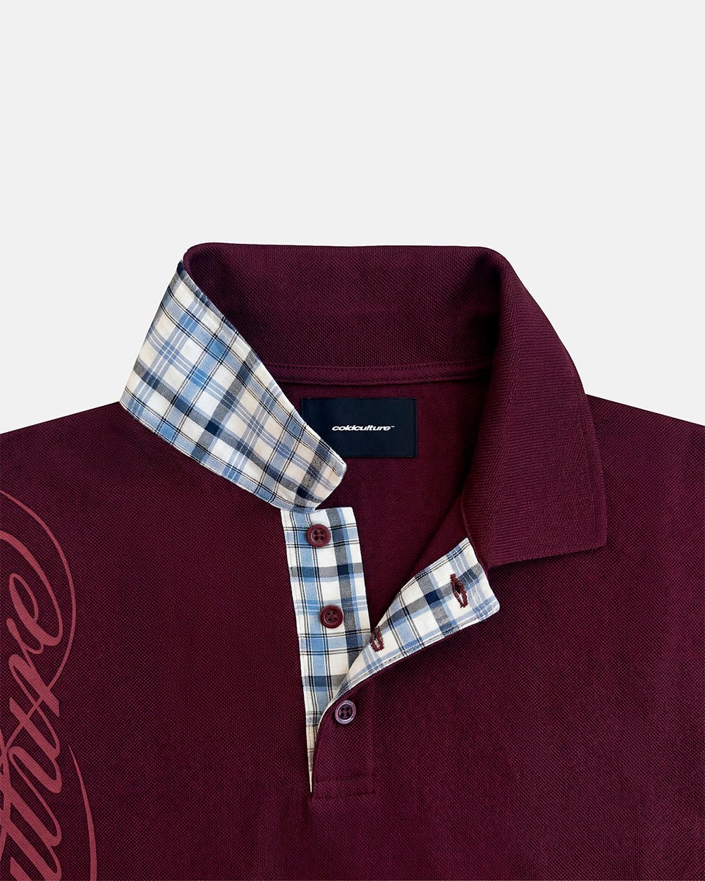 TARTAN SCRIPT POLO RED - Cold Culture