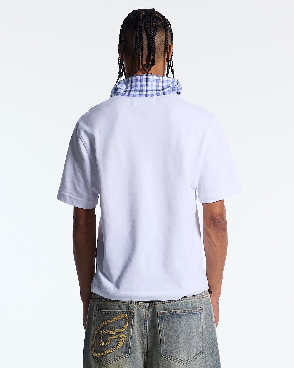 TARTAN SCRIPT POLO WHITE - Cold Culture
