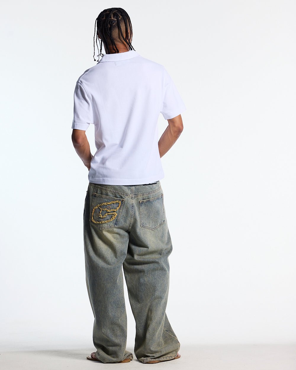 TARTAN SCRIPT POLO WHITE - Cold Culture