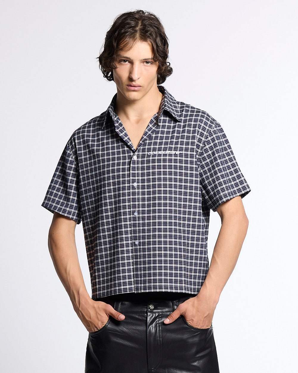TARTAN SCRIPT SHIRT BLACK - Cold Culture