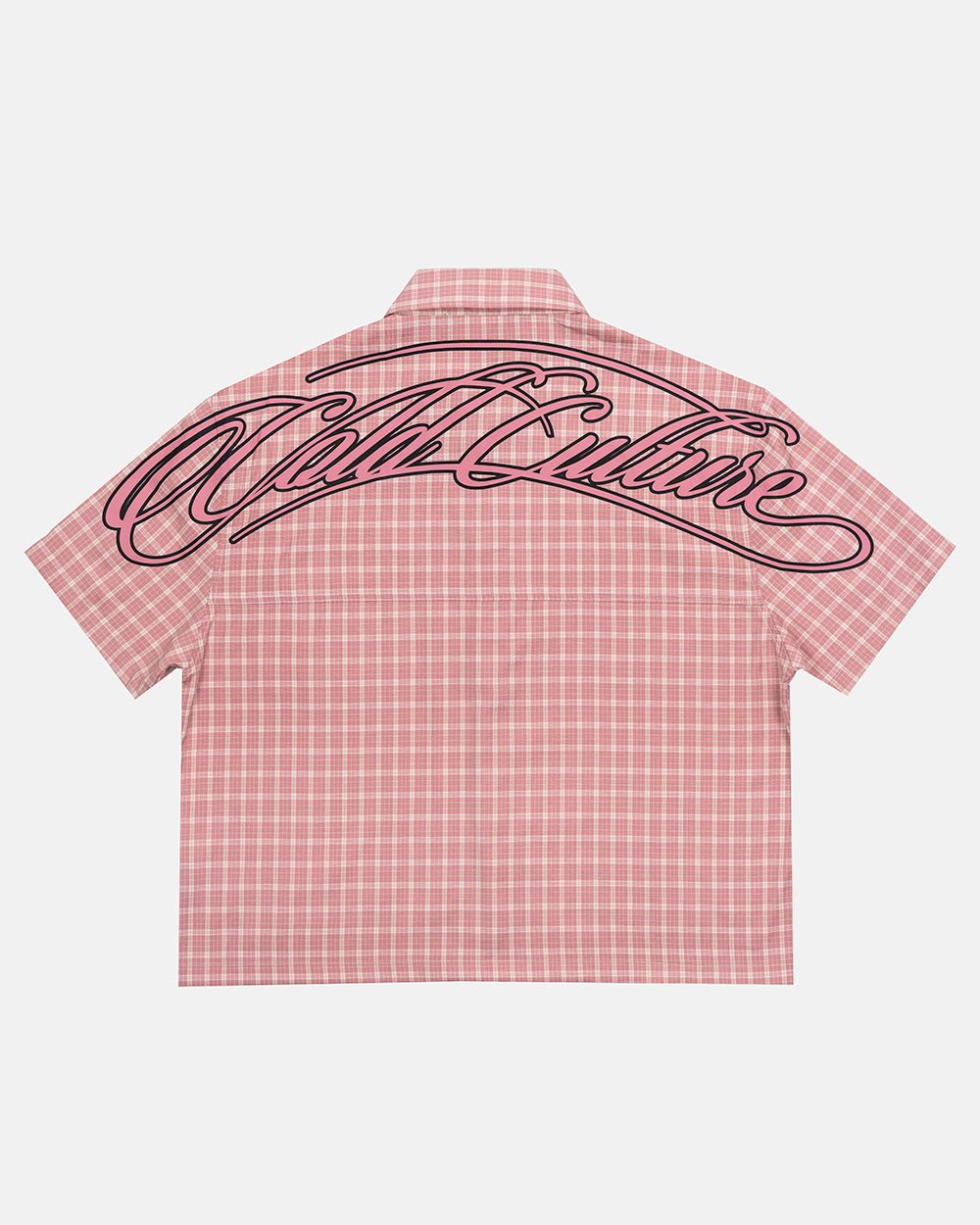 TARTAN SCRIPT SHIRT PINK - Cold Culture