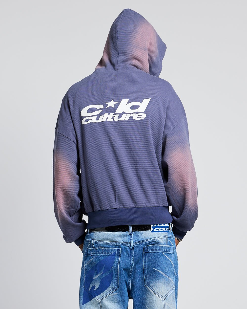 THERMAL ZIP HOODIE BLUE - Cold Culture