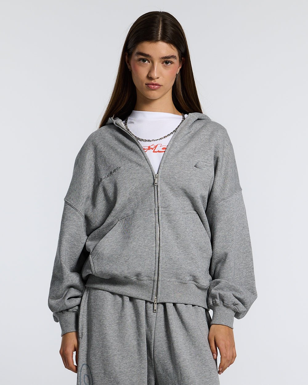 THINKING ZIP HOODIE ASH GREY - COLD CULTURE