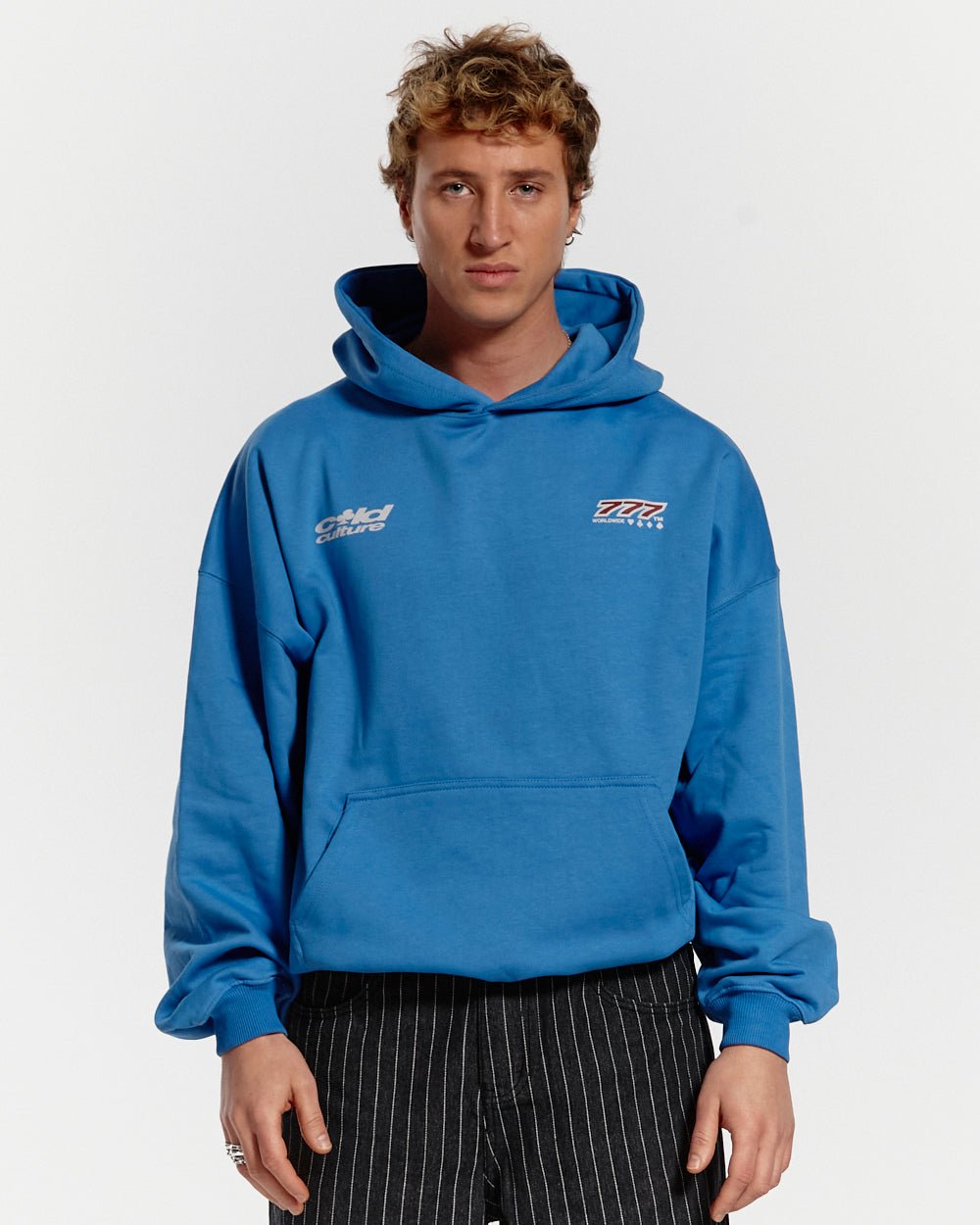 THREE SEVENS HOODIE CAPRI BLUE - COLD CULTURE