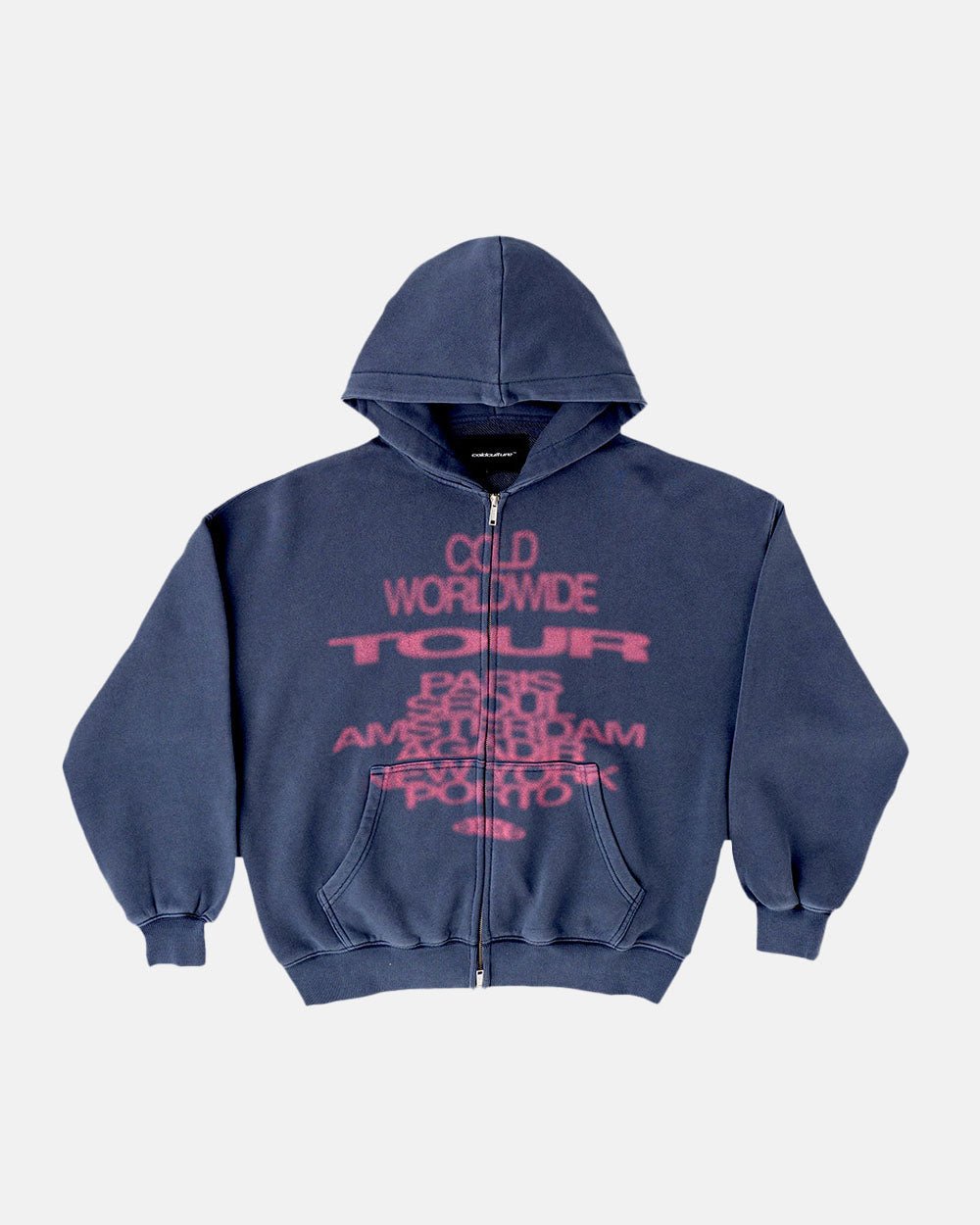 TOUR ZIP HOODIE DARK BLUE - COLD CULTURE