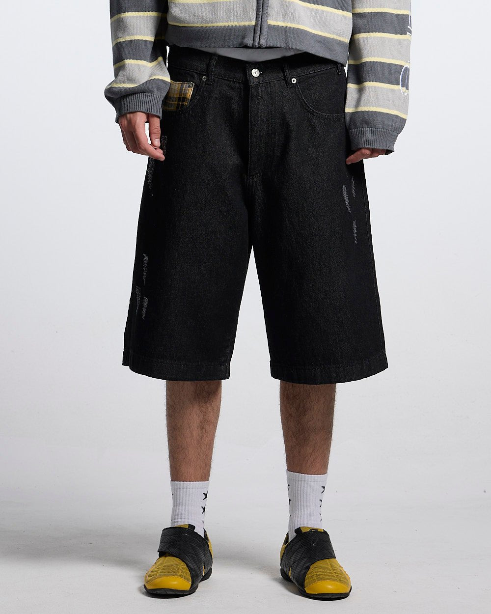 TOXIC SHORTS BLACK DENIM - Cold Culture