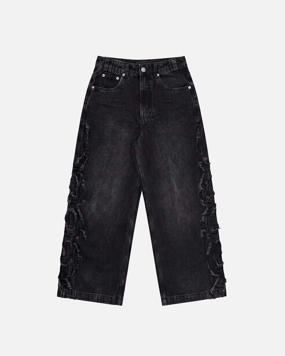 TRIBAL DISTRESSED PANTS BLACK - Cold Culture