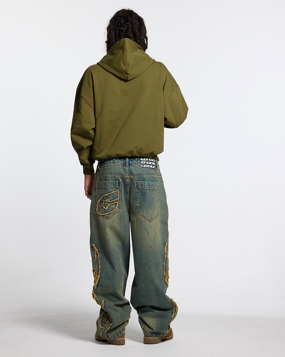 TRIBAL DISTRESSED V2 PANTS GREEN WASHED DENIM - Cold Culture