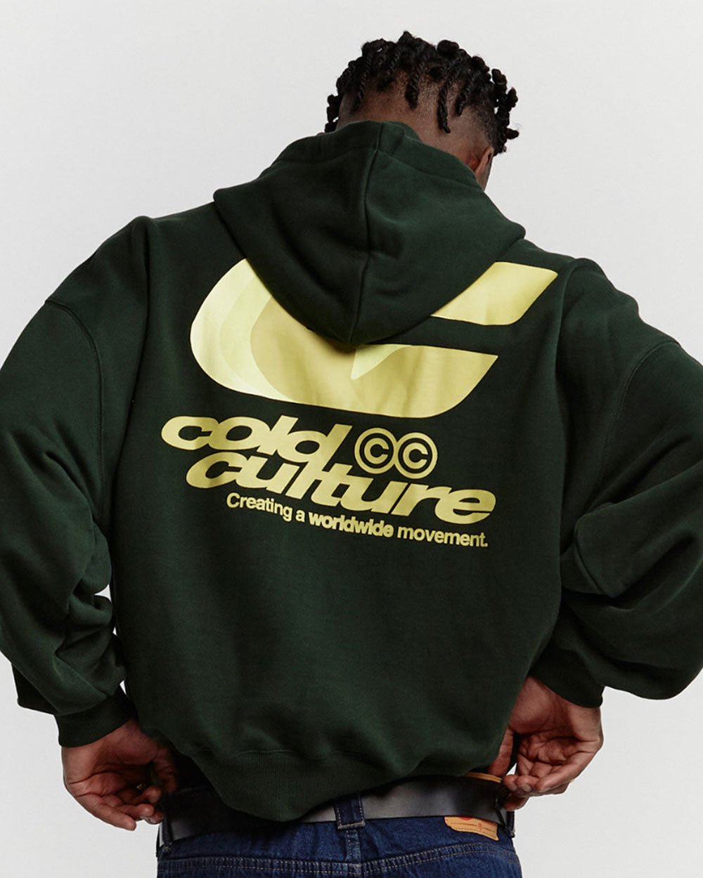 TRIPLE C HOODIE WASHED NIGHT GREEN - COLD CULTURE