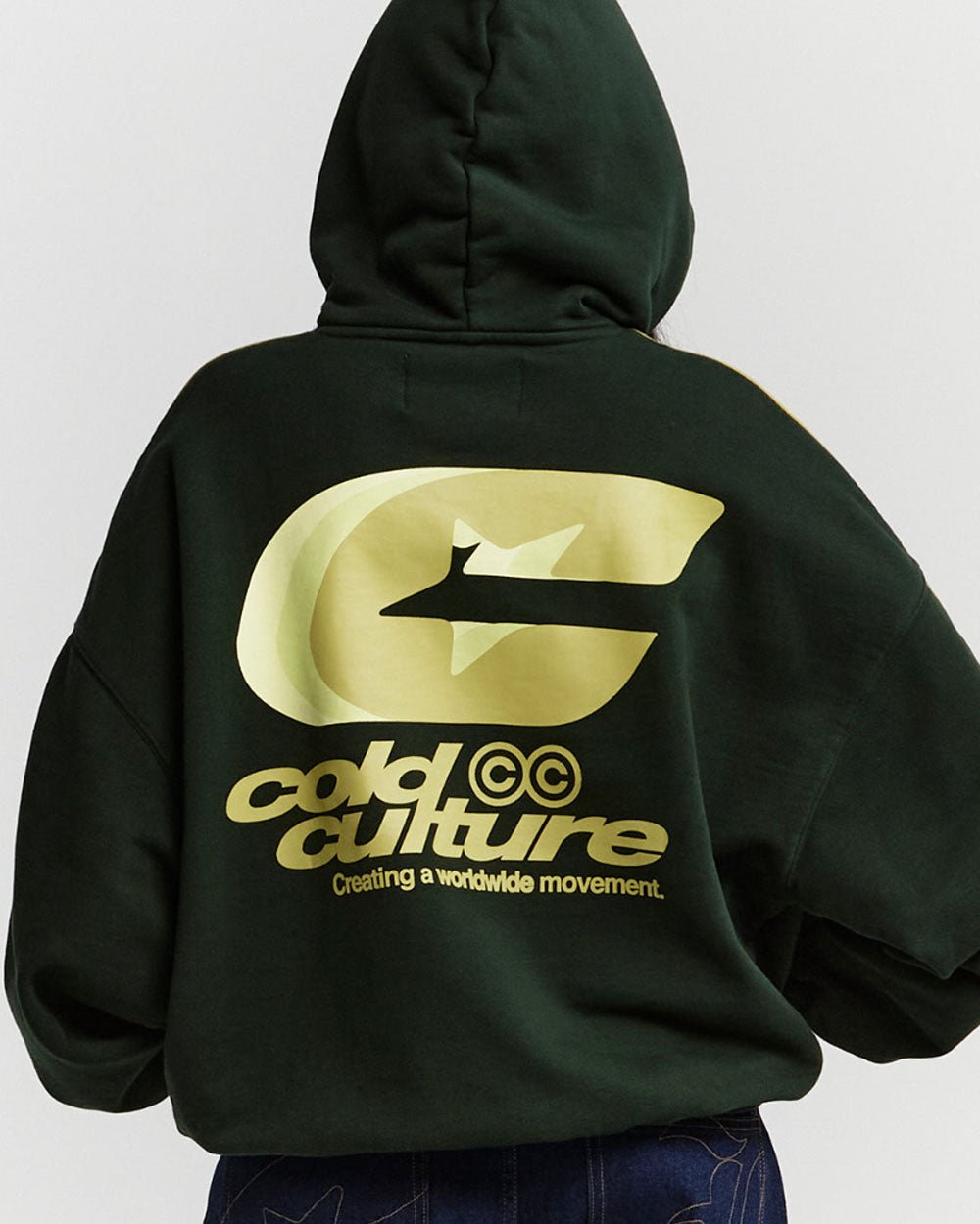 TRIPLE C HOODIE WASHED NIGHT GREEN - COLD CULTURE