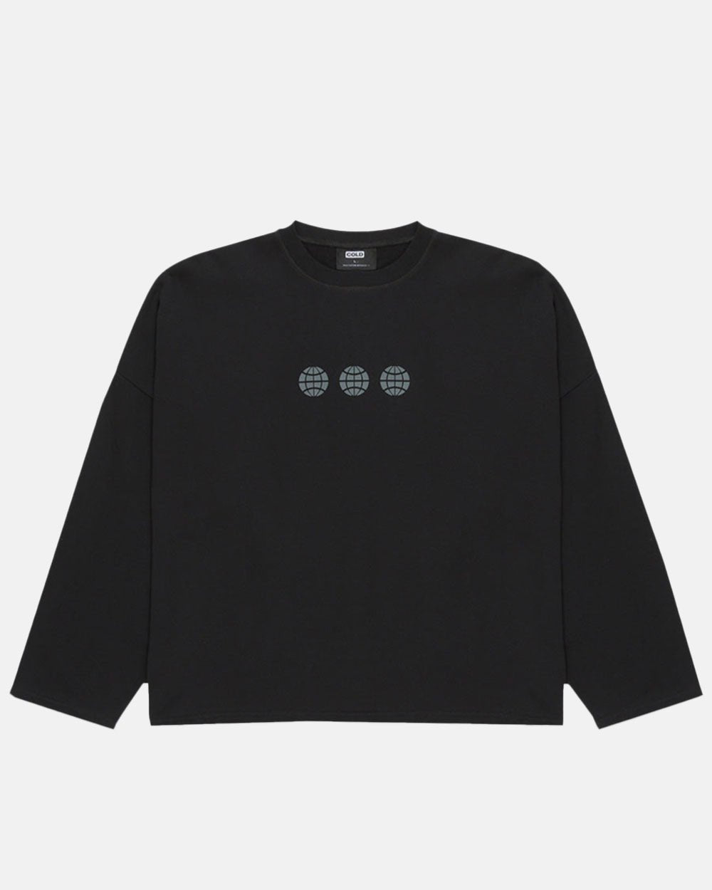 TRIPLE WORLD CREWNECK BLACK - COLD CULTURE