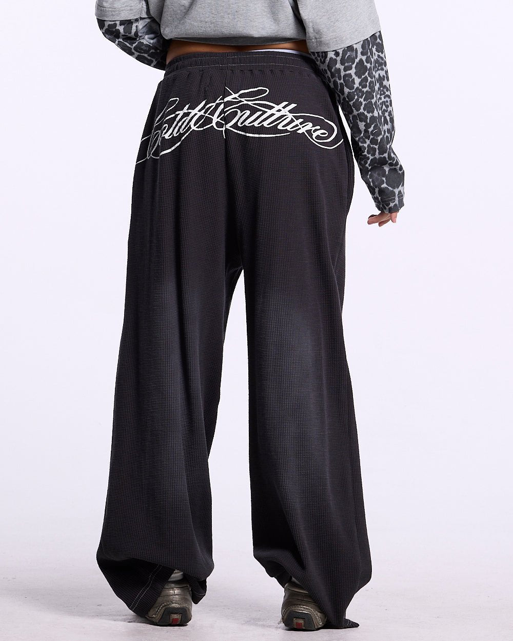 TROPICAL WAFFLE PANTS DARK GREY - Cold Culture