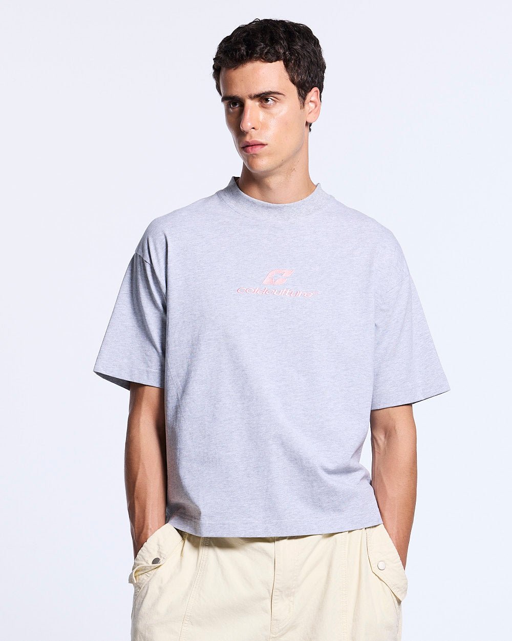 TRTN DISTRESS CURVED TEE GREY - Cold Culture