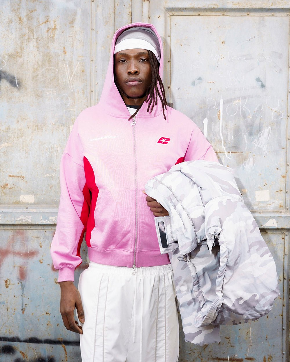 TWISTTER ZIP HOODIE PINK - Cold Culture