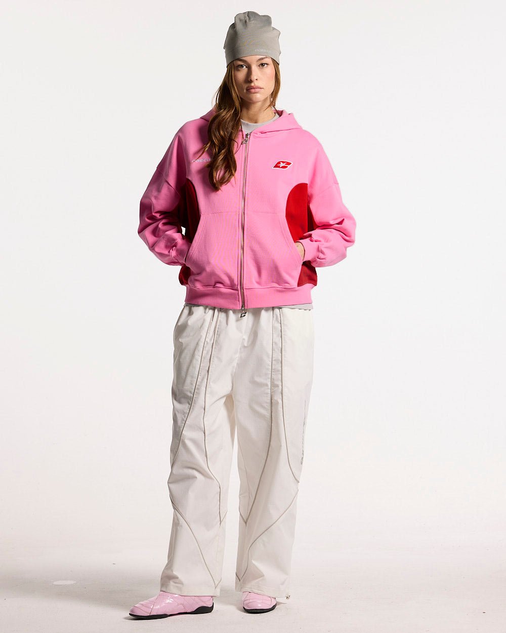 TWISTTER ZIP HOODIE PINK