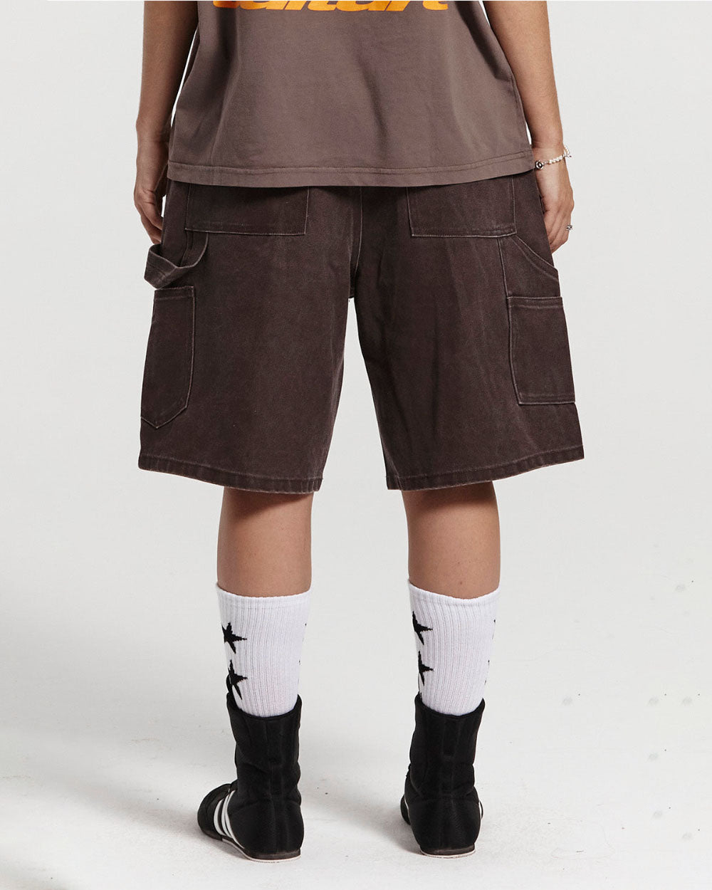 V1 CARPENTER SHORTS STONE WASHED DARK BROWN - COLD CULTURE