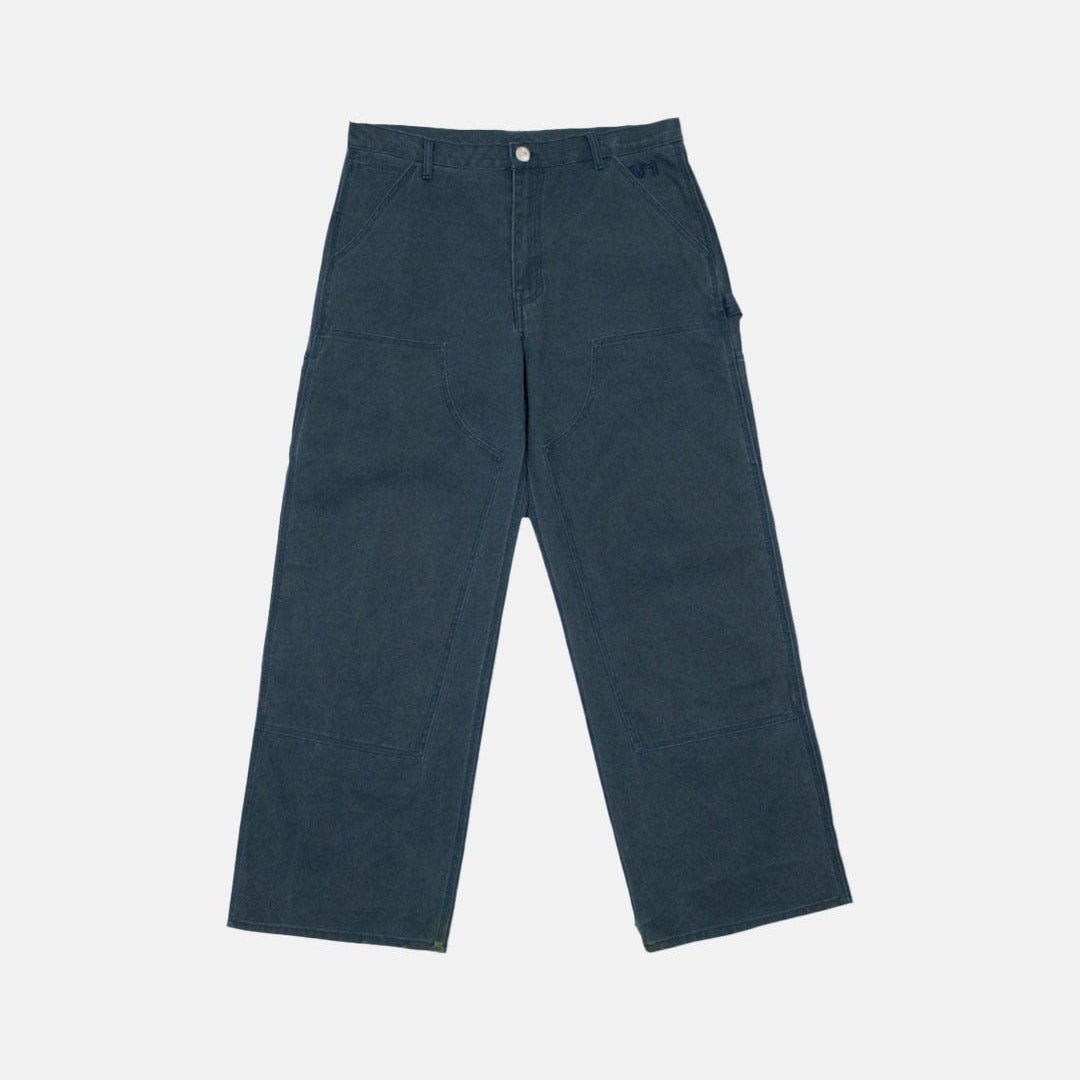 V1 DOUBLE KNEE PANTS STONE WASHED SLATE BLUE - Cold Culture