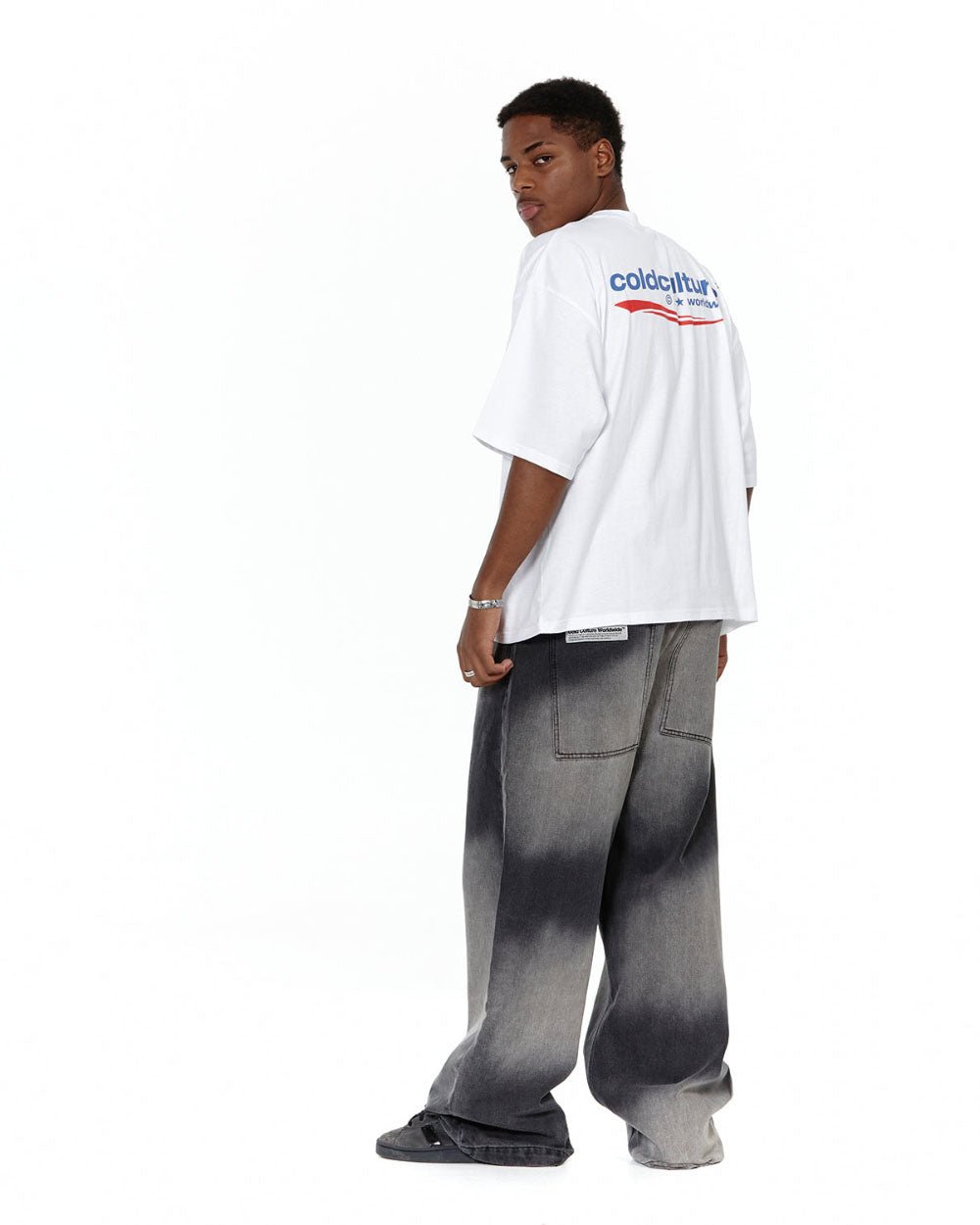 V2 PANTS AIRBRUSH GREY/BLACK DENIM - COLD CULTURE