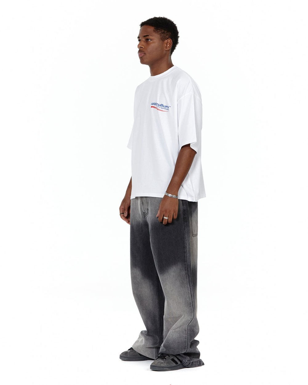 V2 PANTS AIRBRUSH GREY/BLACK DENIM - COLD CULTURE