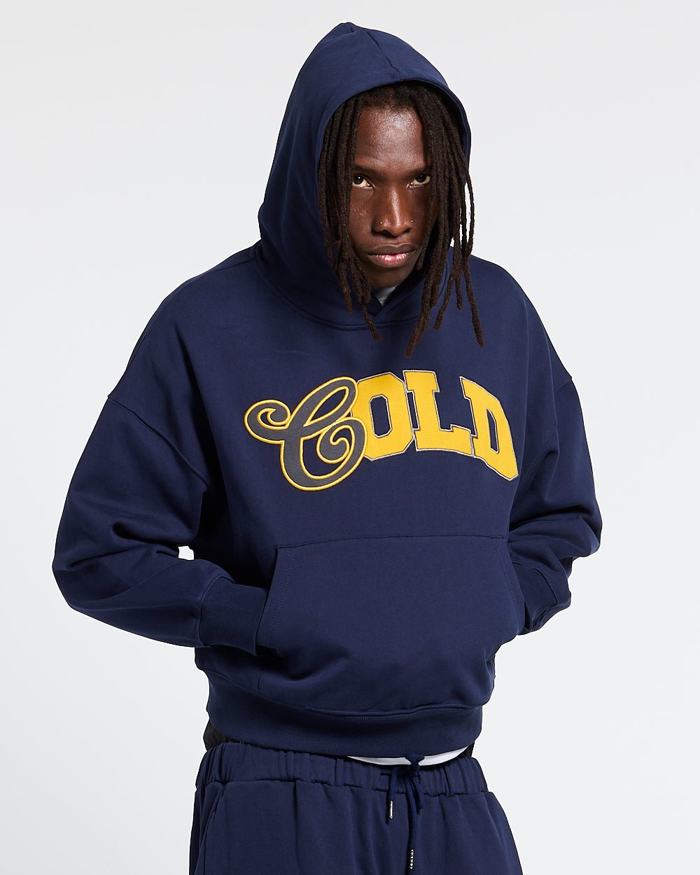 VARSITY HOODIE DARK BLUE - Cold Culture
