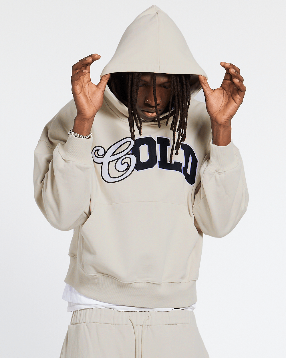 VARSITY HOODIE IVORY GREY - Cold Culture