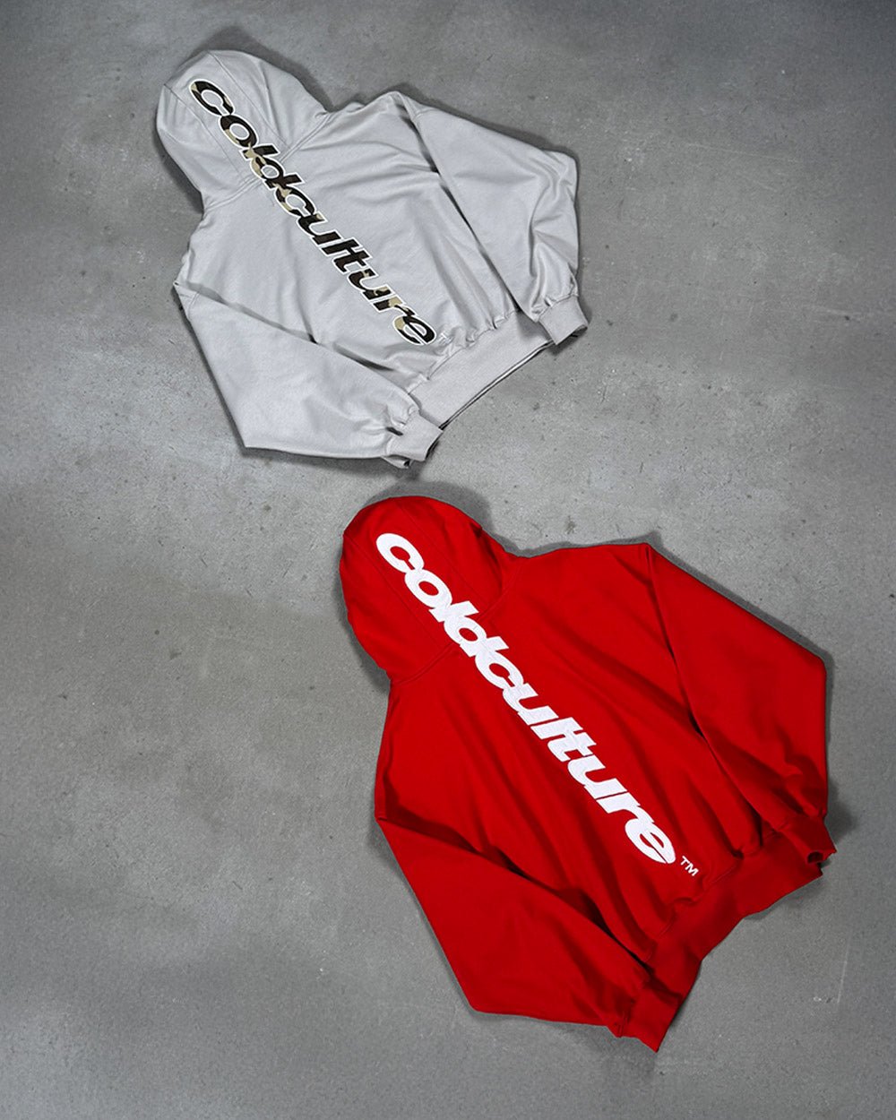 VERTICAL HOODIE LIGHT GREY - Cold Culture