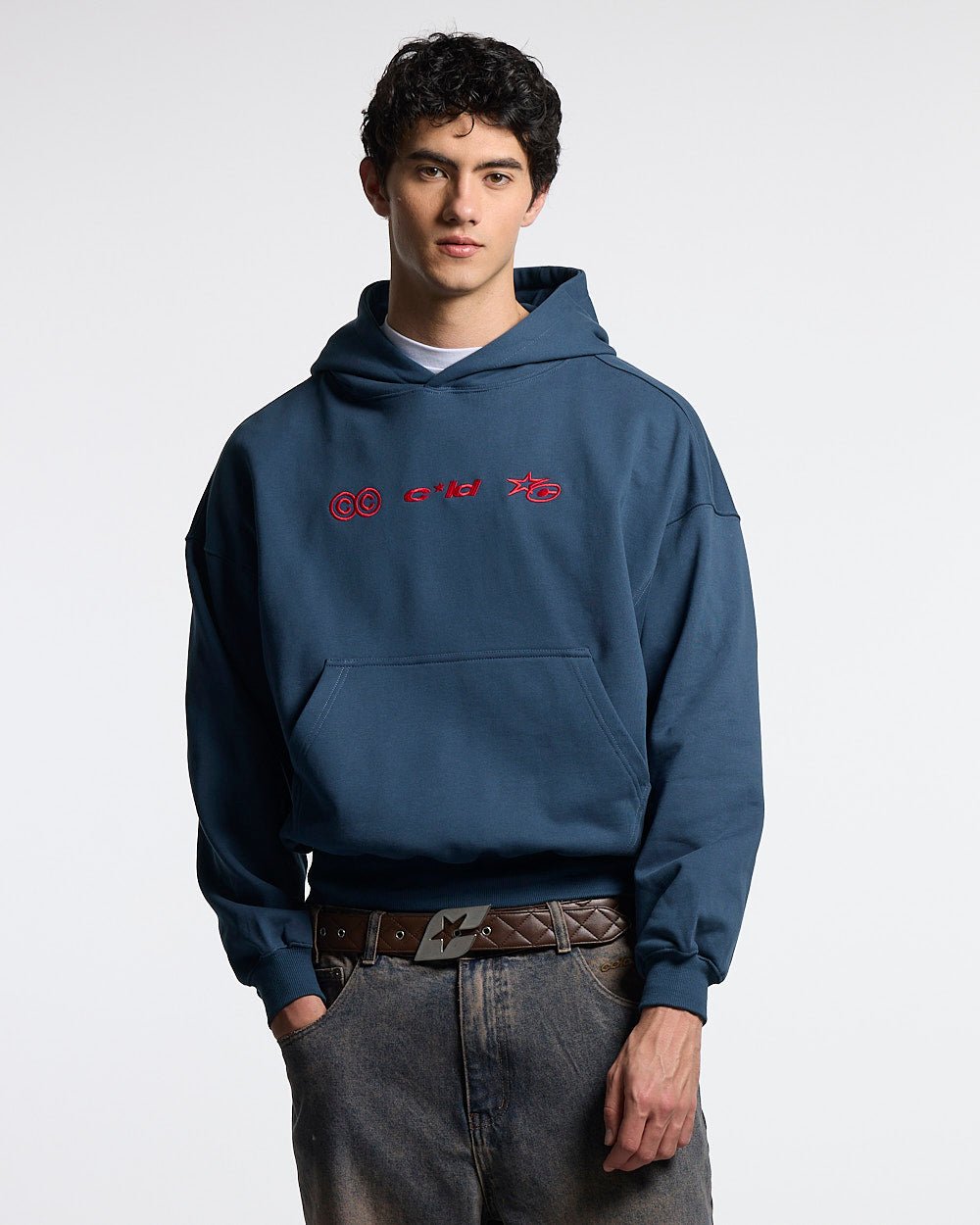 VERTICAL HOODIE NAVY - Cold Culture