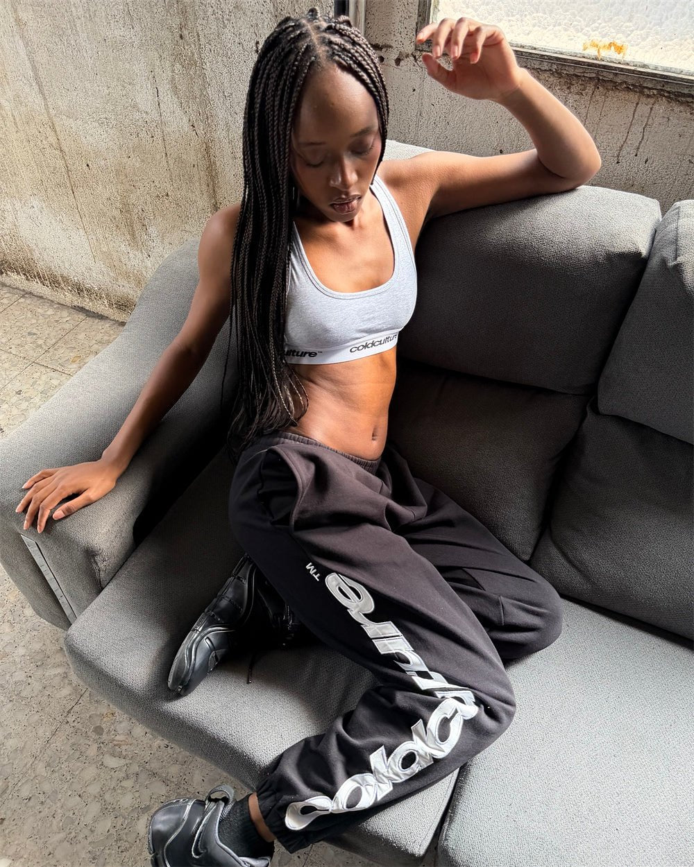 VERTICAL SWEATPANTS BLACK - Cold Culture